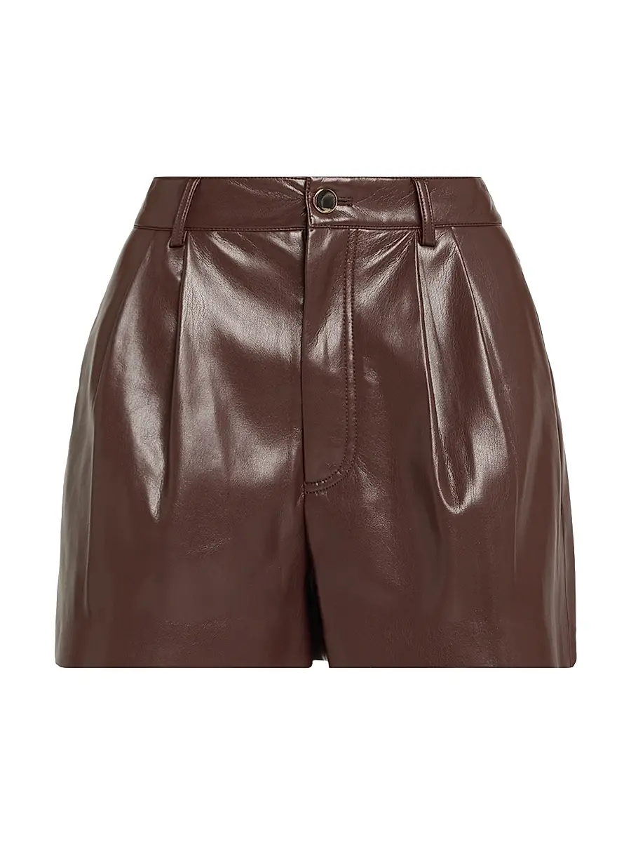 Alice + Olivia Women's Conry Faux-Leather Trouser Shorts