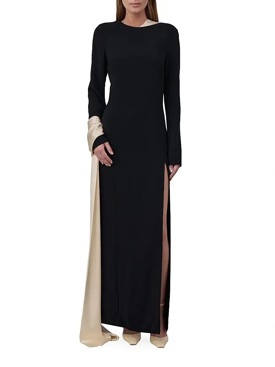 Armarium Women's Dublina Two-Tone Scarf Maxi Dress | Thumbnail 3