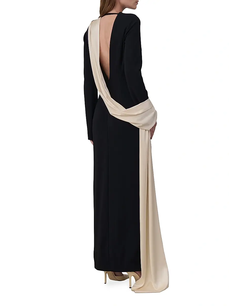 Armarium Women's Dublina Two-Tone Scarf Maxi Dress | Thumbnail 4