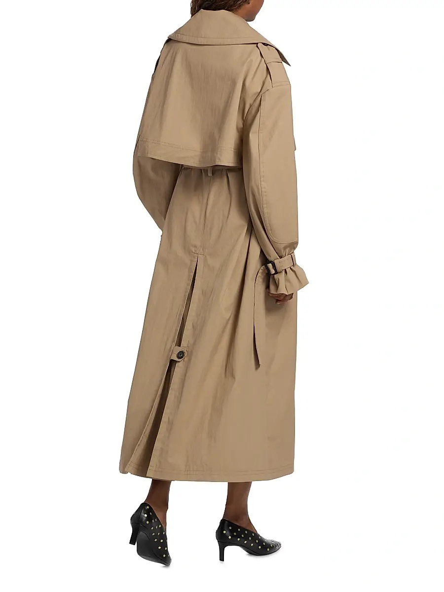 Co Women's Double-Layered Cotton-Blend Trench Coat - Camel | Thumbnail 5 Co Women's Double-Layered Cotton-Blend Trench Coat - Camel | Thumbnail 5