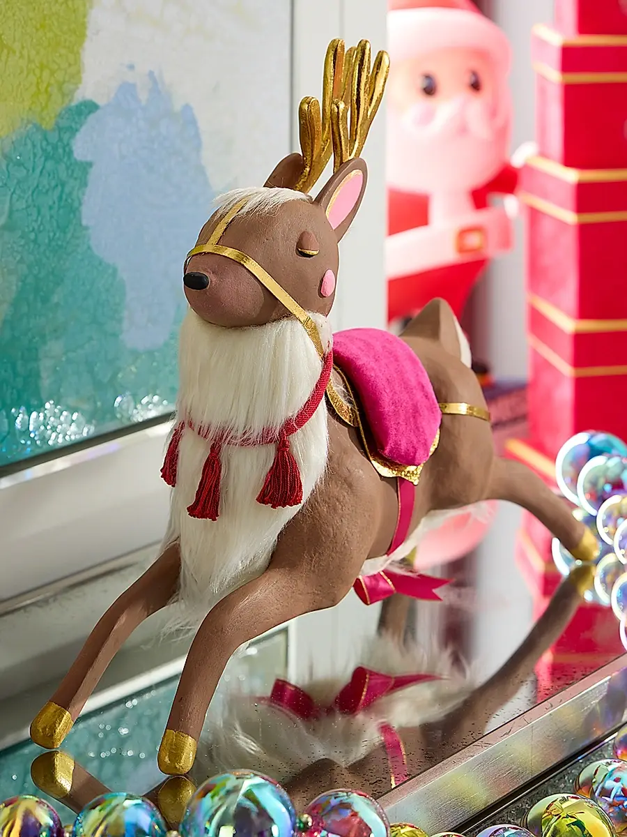 Glitterville Papa Noel's Reindeer Tabletop Decor | Image 1 Glitterville Papa Noel's Reindeer Tabletop Decor | Image 1