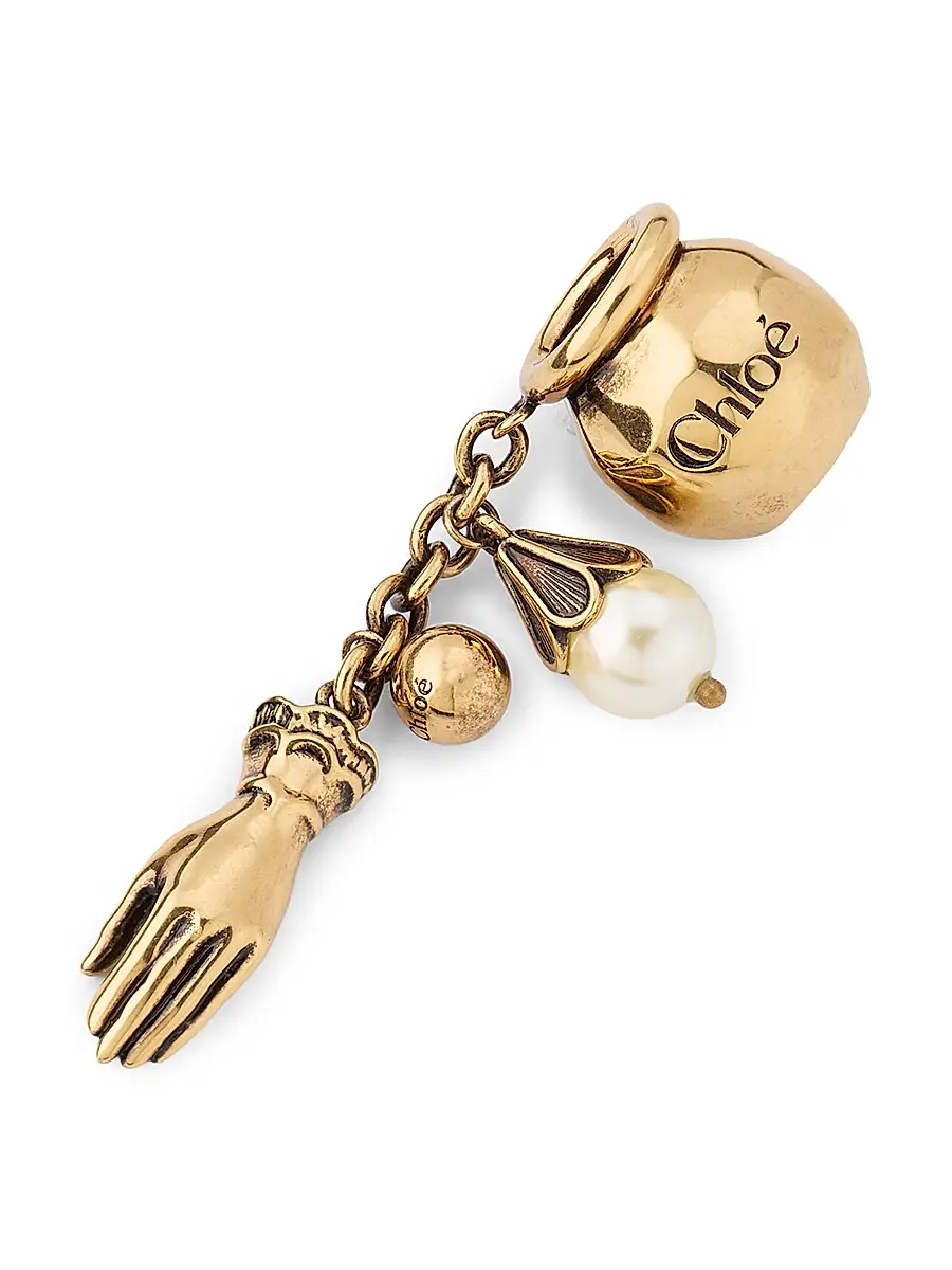 Chloé Women's Goldtone & Imitation Pearl Sphere Hand Bag Charm - Gold | Image 1 Chloé Women's Goldtone & Imitation Pearl Sphere Hand Bag Charm - Gold | Image 1