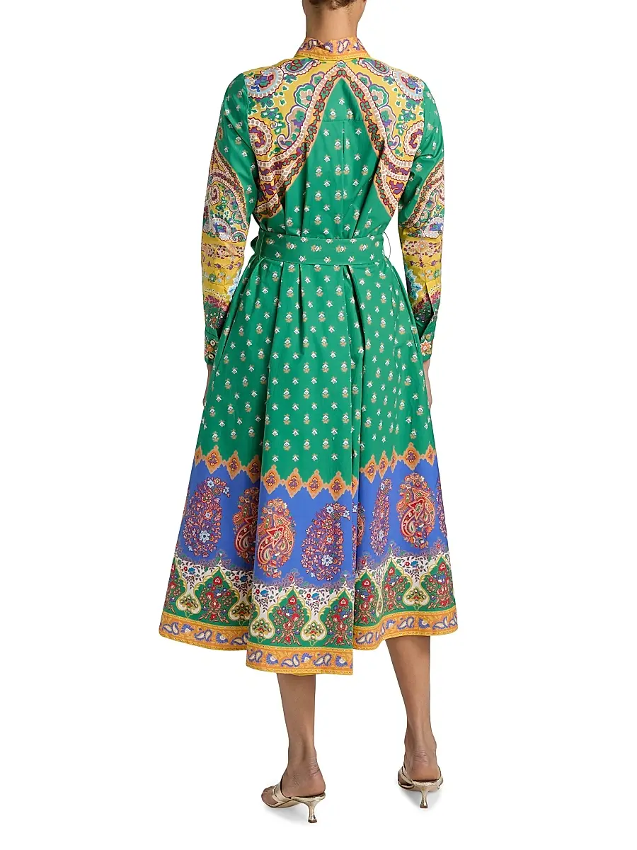 Etro Women's Printed Cotton Belted Shirtdress | Thumbnail 5