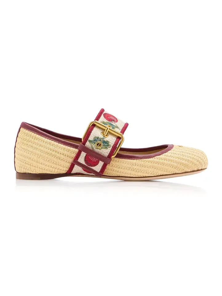 Bribri Cherrific Raffia Ballet Flat