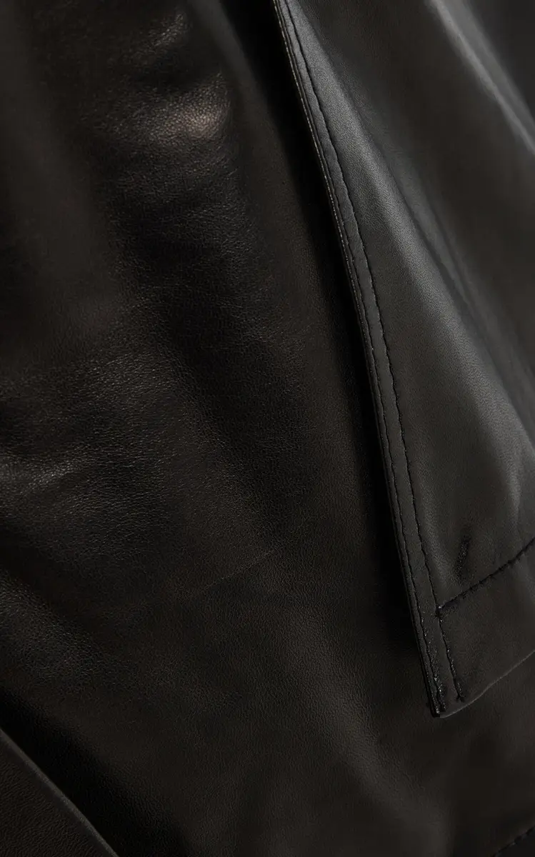 Brandon Maxwell The Frankie Cascade-Hem Leather Knee-Length Skirt | Thumbnail 4