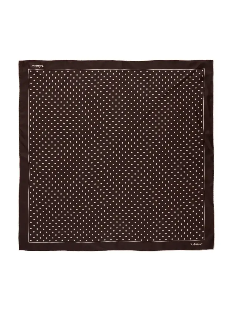 Polka-Dot Print Silk Scarf