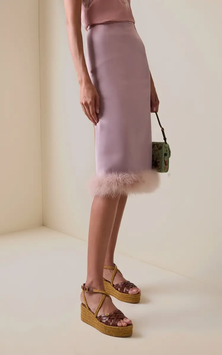 Valentino Garavani Bribri Calfskin-Trimmed Flatform Espadrilles | Thumbnail 2 Valentino Garavani Bribri Calfskin-Trimmed Flatform Espadrilles | Thumbnail 2