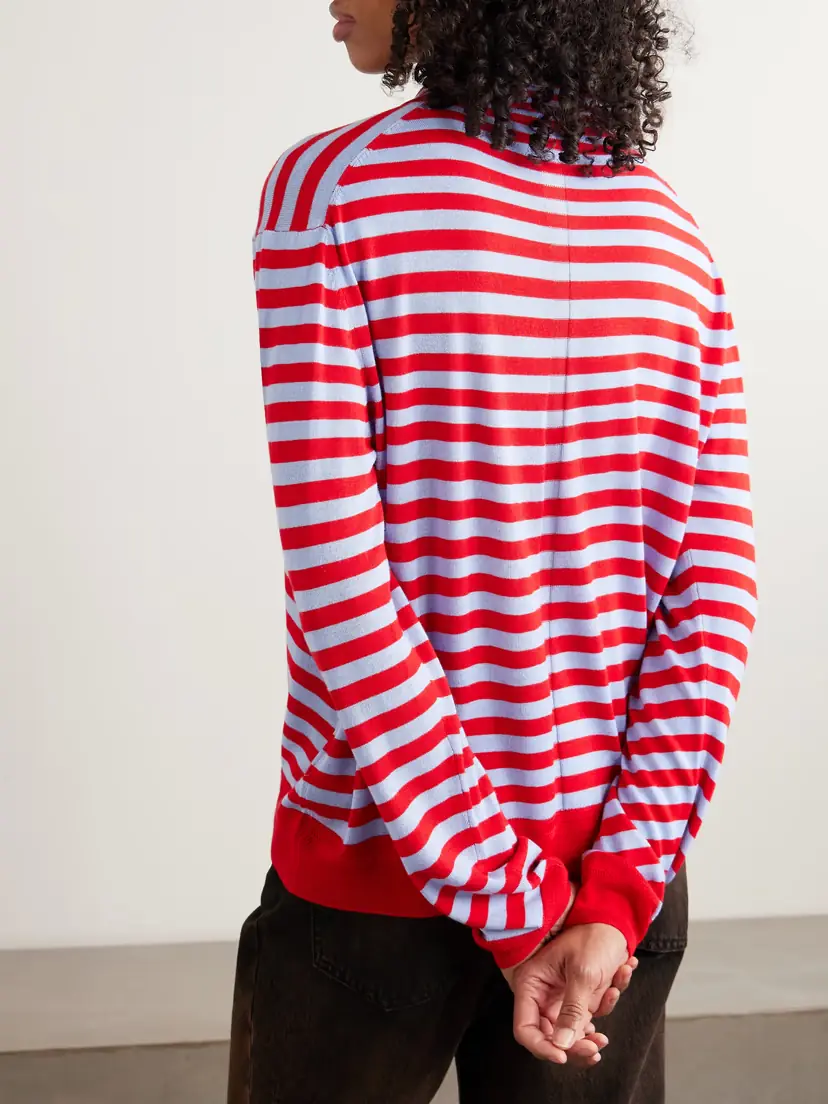 La Ligne Ben Striped Silk, Wool And Cashmere-blend Polo Sweater | Thumbnail 4 La Ligne Ben Striped Silk, Wool And Cashmere-blend Polo Sweater | Thumbnail 4