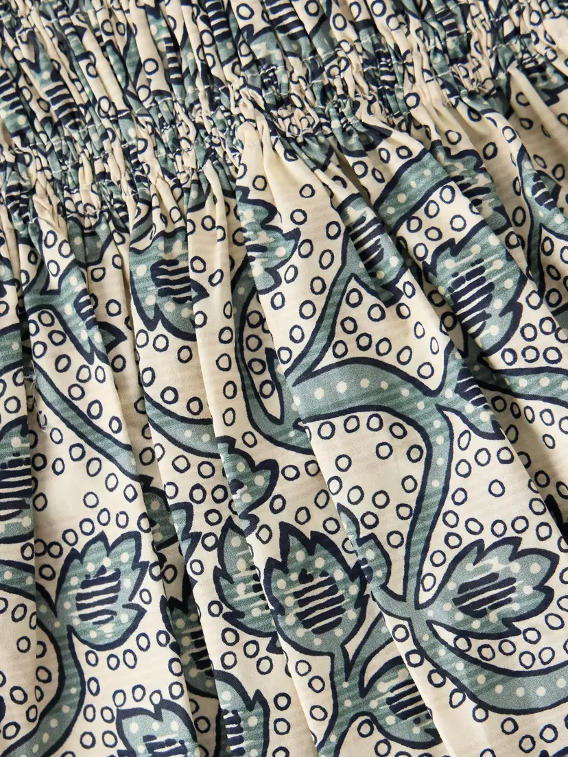 Matteau Shirred Printed Organic Cotton-poplin Mini Dress | Thumbnail 4 Matteau Shirred Printed Organic Cotton-poplin Mini Dress | Thumbnail 4
