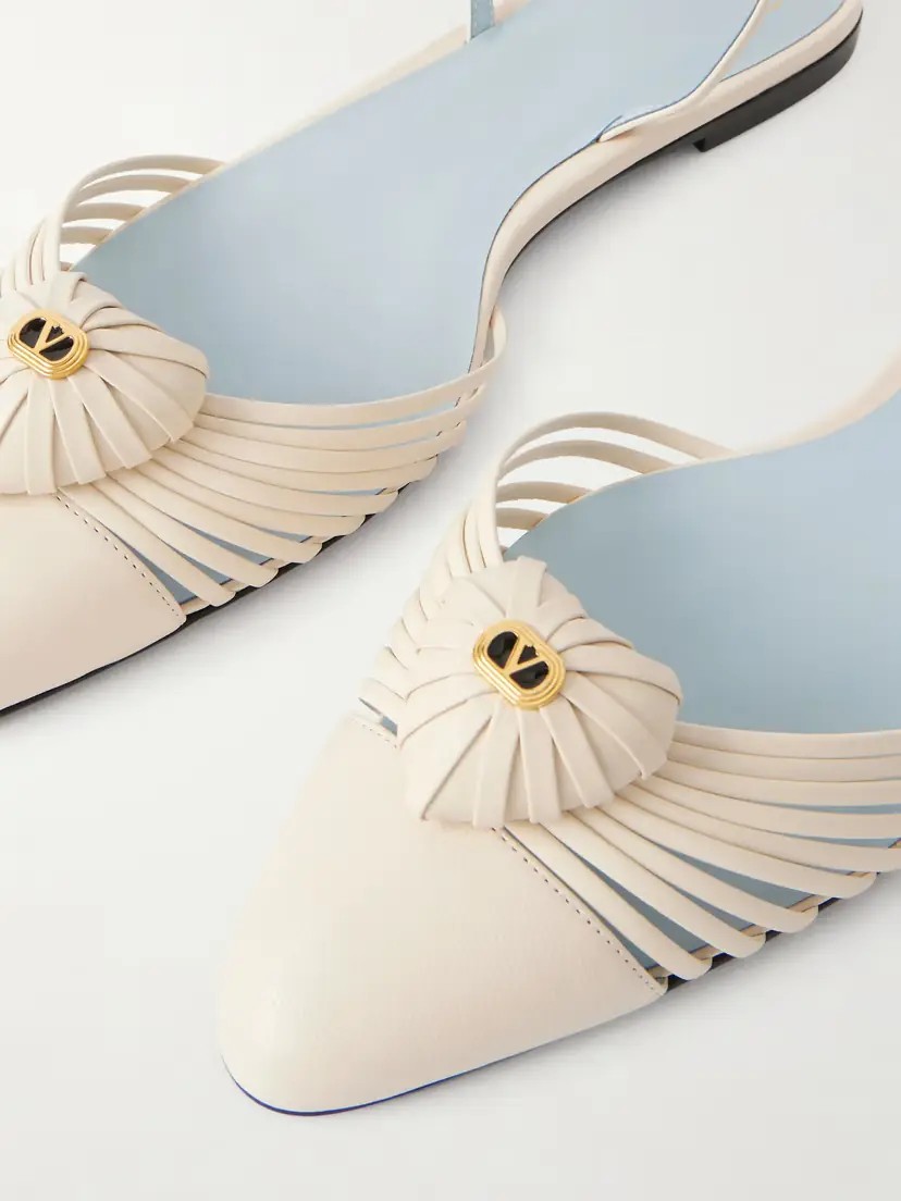 Valentino Garavani Royal Vlogo Appliquéd Leather Slingback Flats | Thumbnail 5