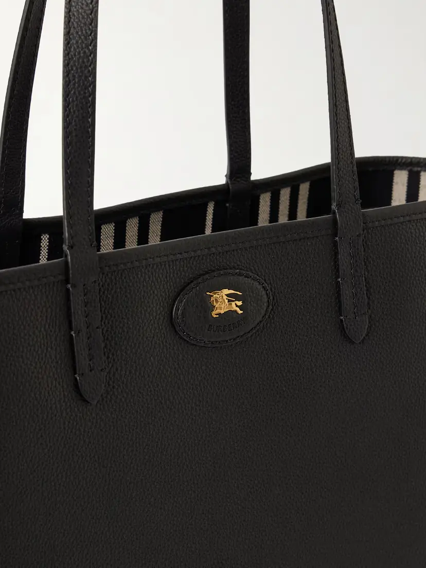 Burberry Reversible Leather And Checked Canvas Tote | Thumbnail 5 Burberry Reversible Leather And Checked Canvas Tote | Thumbnail 5