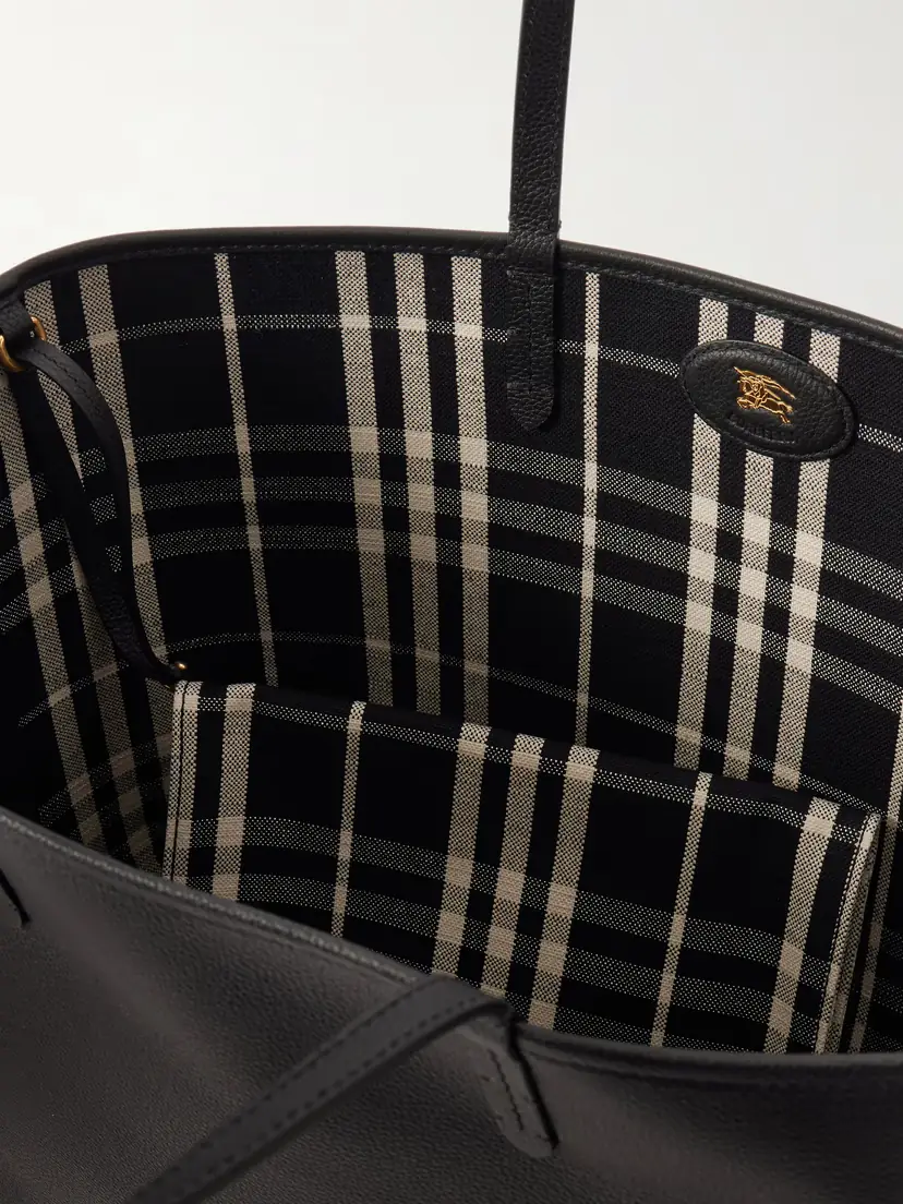 Burberry Reversible Leather And Checked Canvas Tote | Thumbnail 6 Burberry Reversible Leather And Checked Canvas Tote | Thumbnail 6