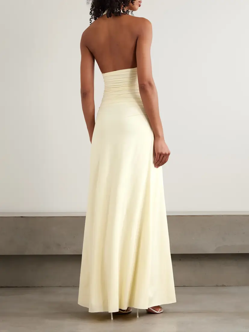 Maygel Coronel Villadiego Appliquéd Stretch-jersey Halterneck Maxi Dress | Thumbnail 3 Maygel Coronel Villadiego Appliquéd Stretch-jersey Halterneck Maxi Dress | Thumbnail 3