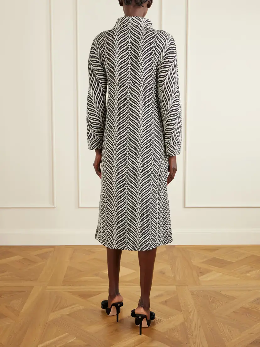 Valentino Garavani Double-breasted Belted Wool-blend Jacquard Coat | Thumbnail 4 Valentino Garavani Double-breasted Belted Wool-blend Jacquard Coat | Thumbnail 4