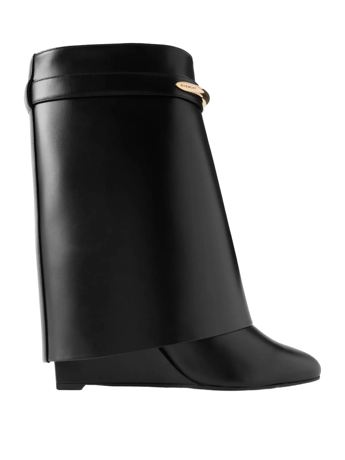 Shark Embellished Leather Ankle Boots