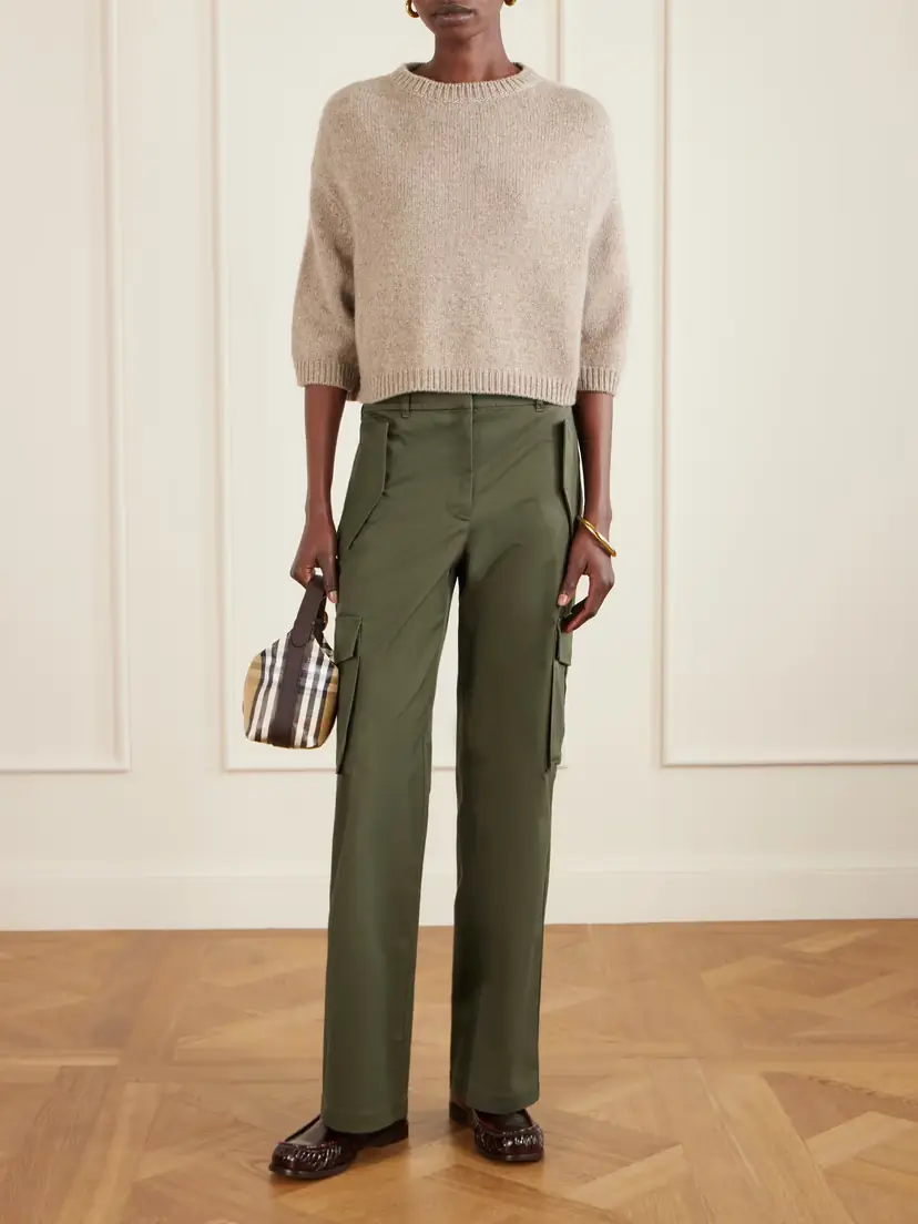 Burberry Freja Cotton-twill Straight-leg Pants | Thumbnail 2