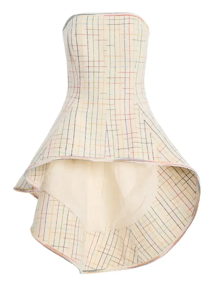 Tilt-A-Whirl Checked Silk Top