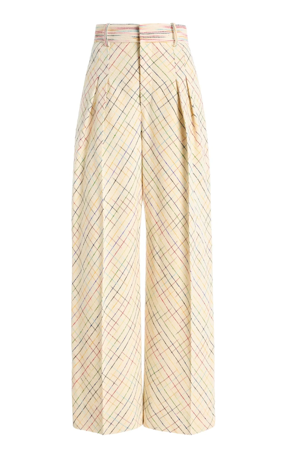 Wide Leg Pleated Silk Pants