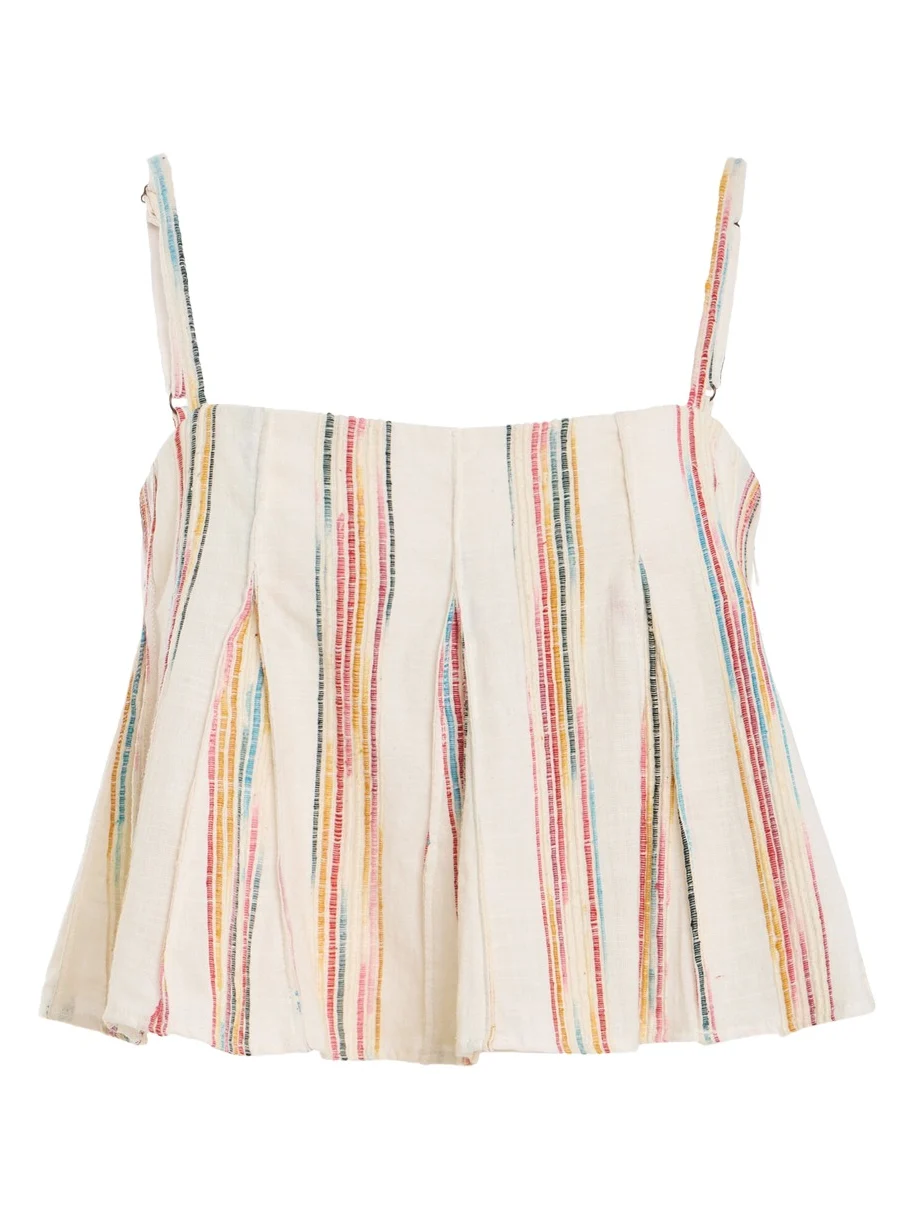 Million Pleats Bandeau Silk Top