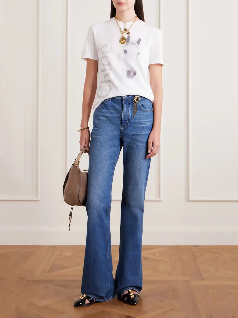 Chloé Embellished High-rise Straight-leg Organic Jeans | Thumbnail 2