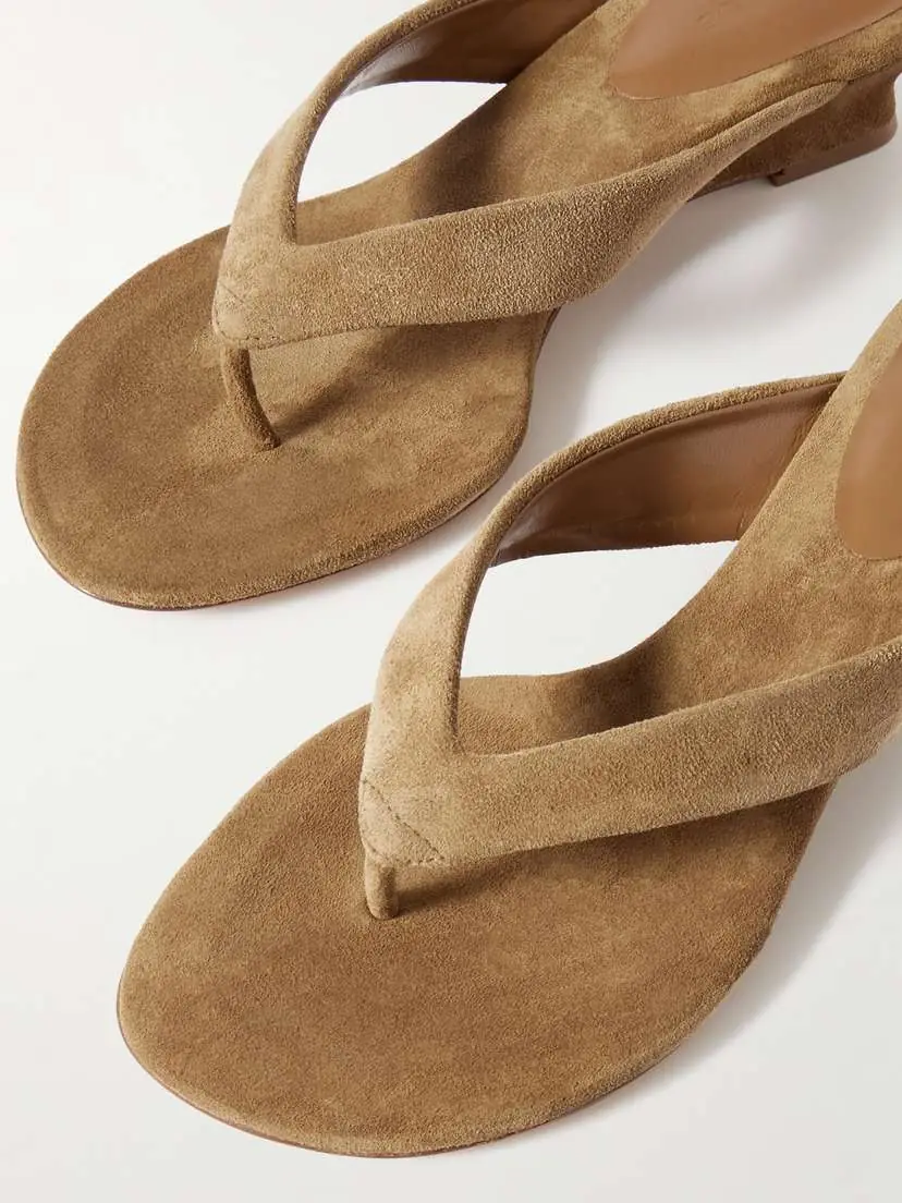 Le Monde Béryl Suede 50 Wedge Sandals | Thumbnail 4