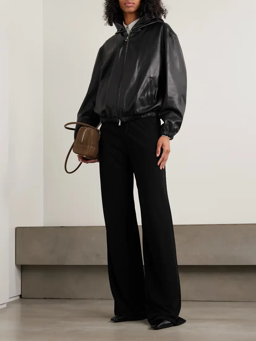 Nour Hammour Leo Hooded Paneled Leather Jacket | Thumbnail 2