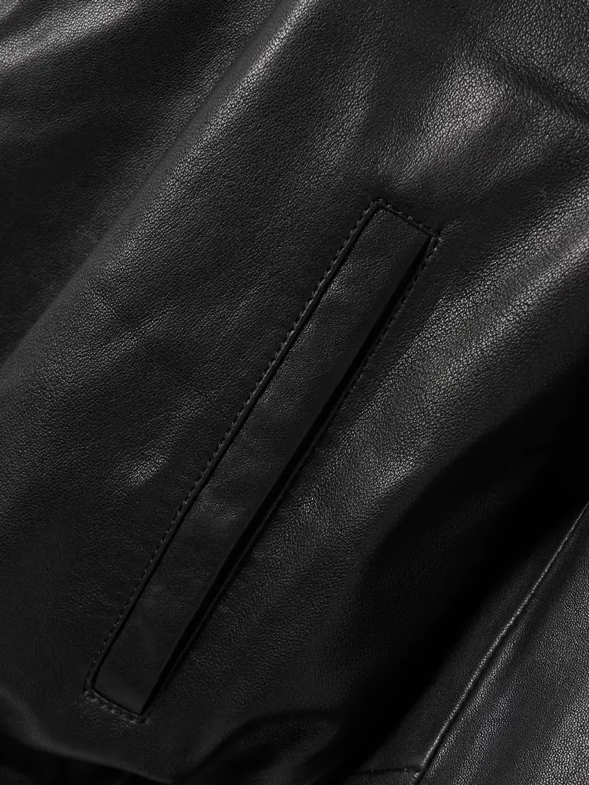 Nour Hammour Leo Hooded Paneled Leather Jacket | Thumbnail 4