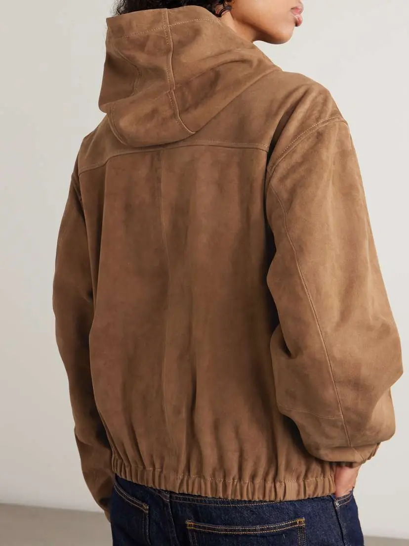 Nour Hammour Leo Paneled Suede Hoodie | Thumbnail 4