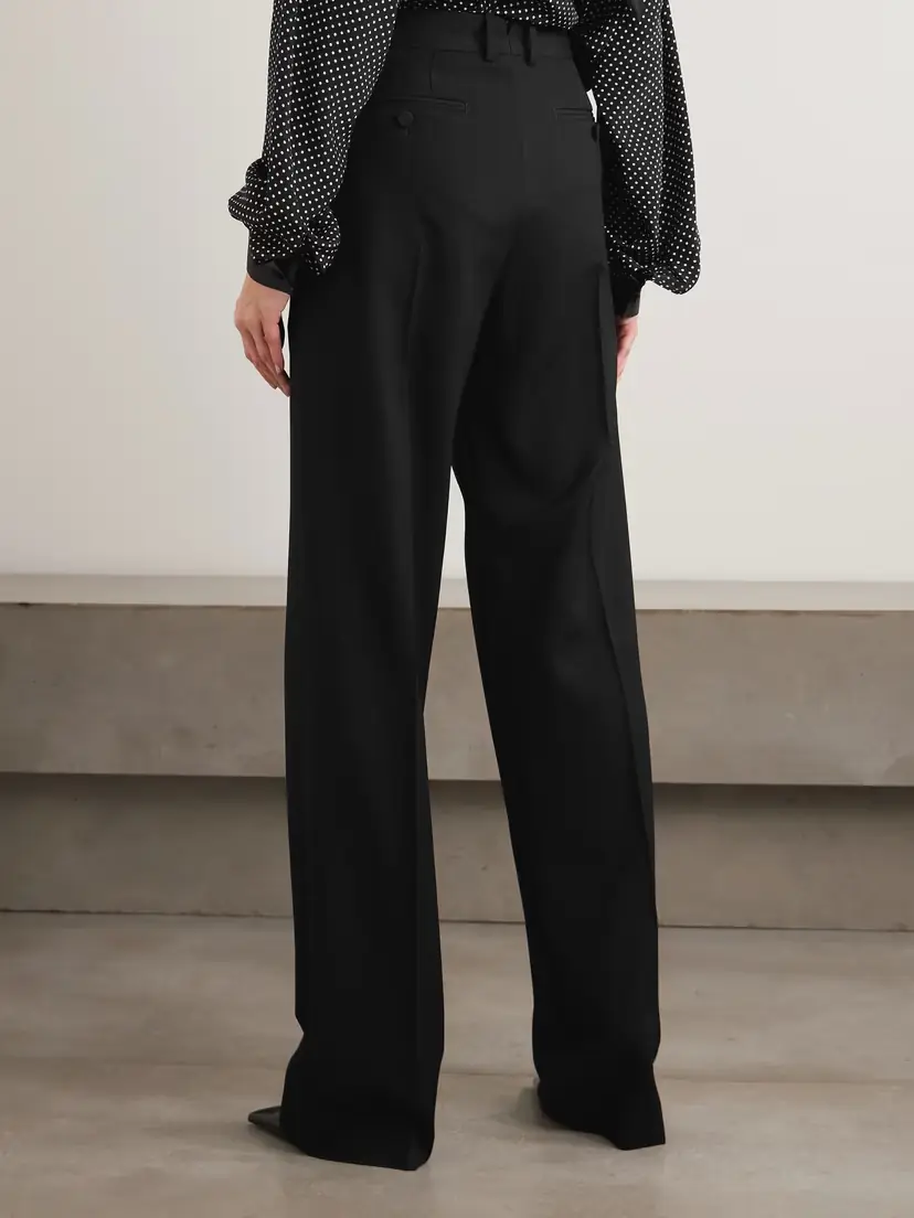 Tom Ford Pleated Grain De Poudre Wool Straight-leg Pants | Thumbnail 3