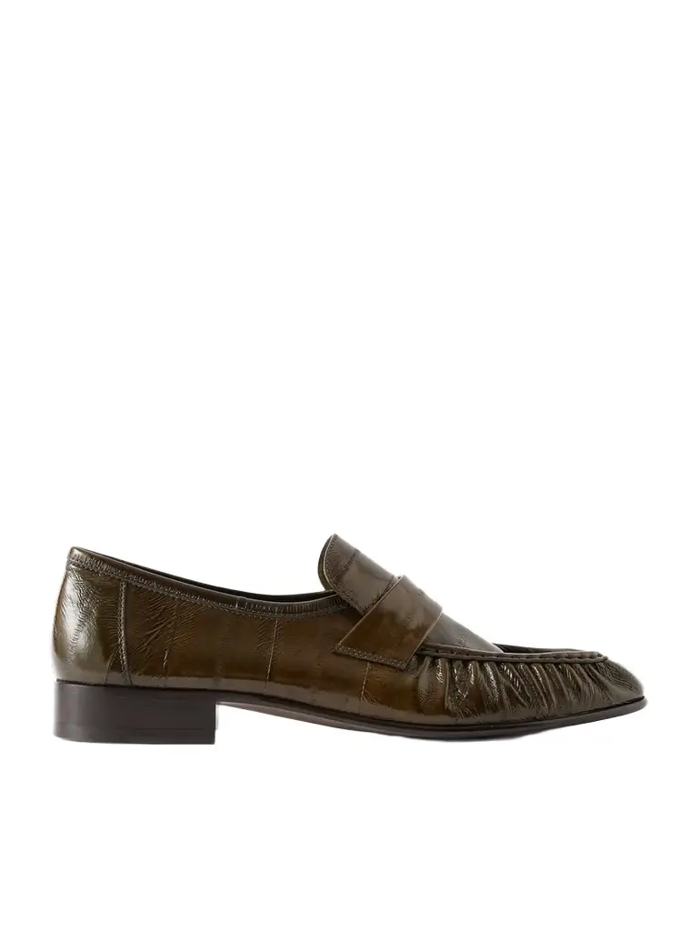The Row Paneled Glossed-eel Loafers | Image 1 The Row Paneled Glossed-eel Loafers | Image 1