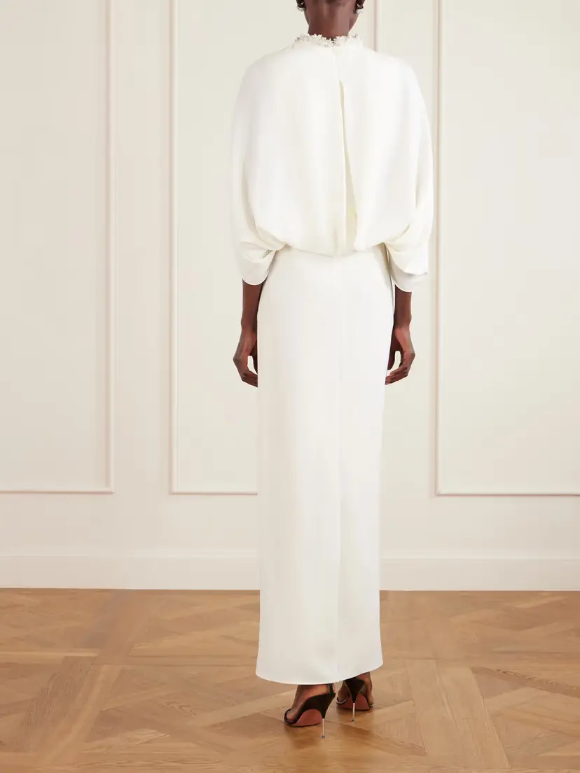 Simkhai Annette Cape-effect Crystal-embellished Crepe Gown | Thumbnail 3 Simkhai Annette Cape-effect Crystal-embellished Crepe Gown | Thumbnail 3