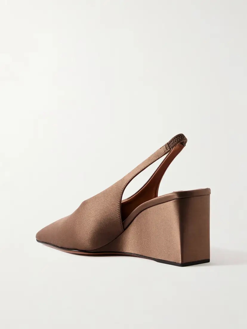 Alaïa Cube 75 Satin Slingback Wedge Pumps | Thumbnail 3