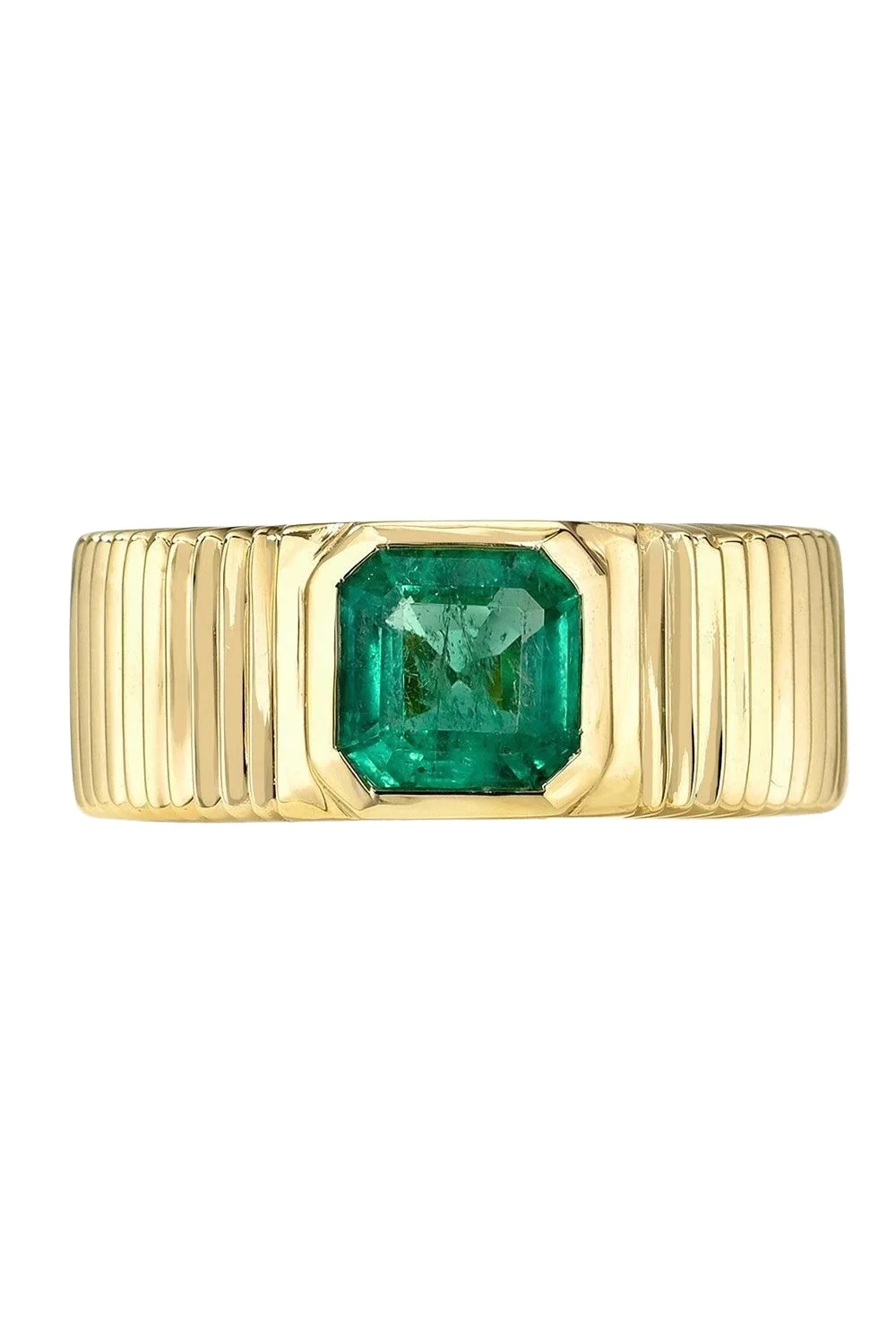 Emerald Pleated Band Ring Emerald Pleated Band Ring