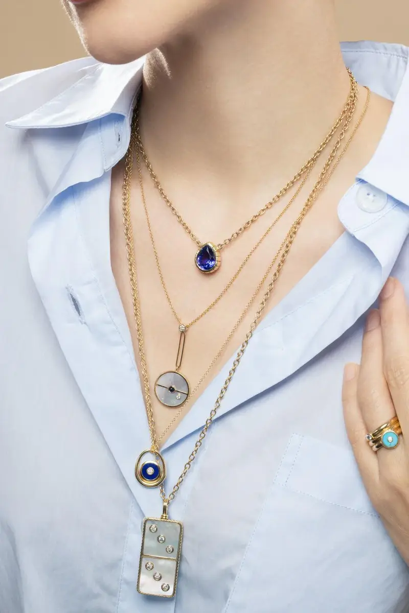 Retrouvaí Pearl Diamond Classic Domino Necklace | Thumbnail 4 Retrouvaí Pearl Diamond Classic Domino Necklace | Thumbnail 4