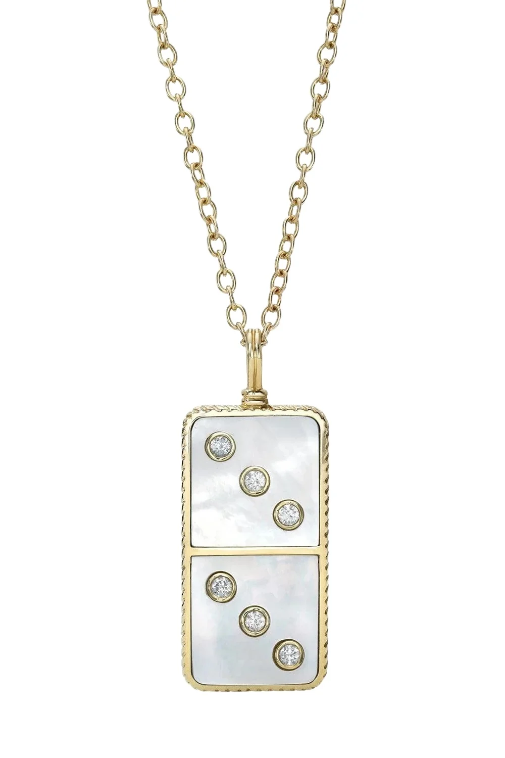 Retrouvaí Pearl Diamond Classic Domino Necklace