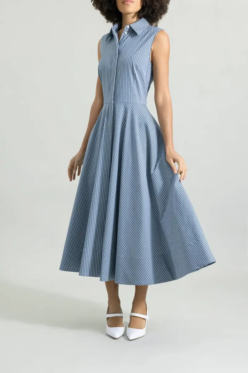 Michael Kors Collection Sleeveless Midi Shirt Dress | Thumbnail 2