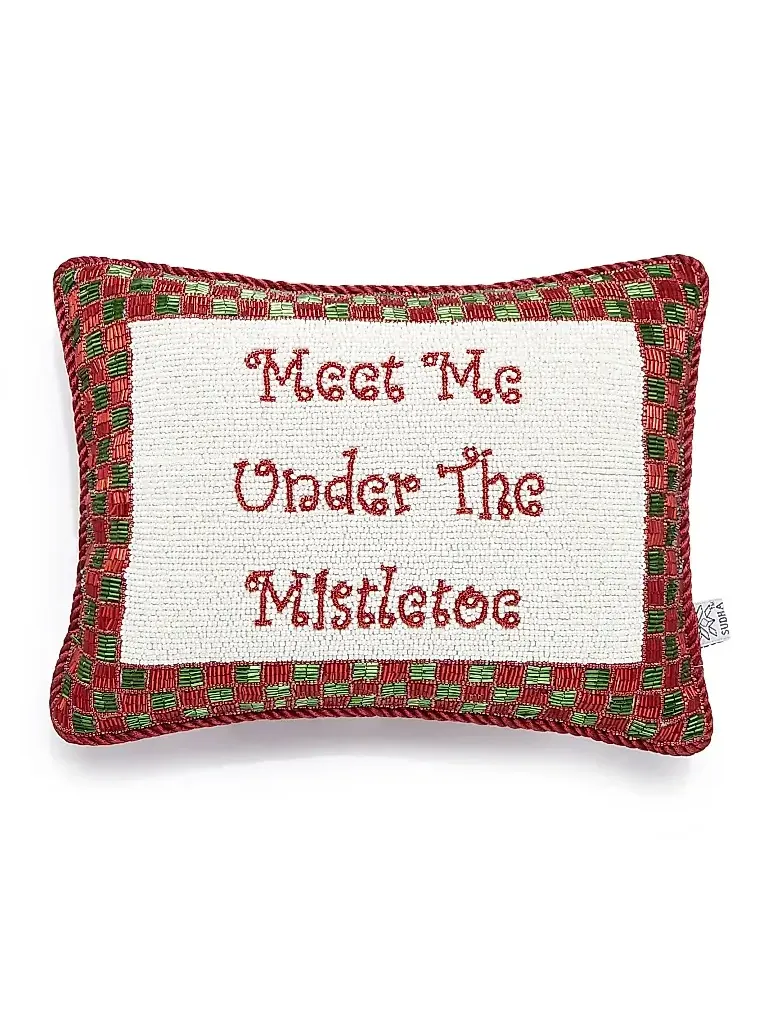Sudha Pennathur Mistletoe Beaded Pillow