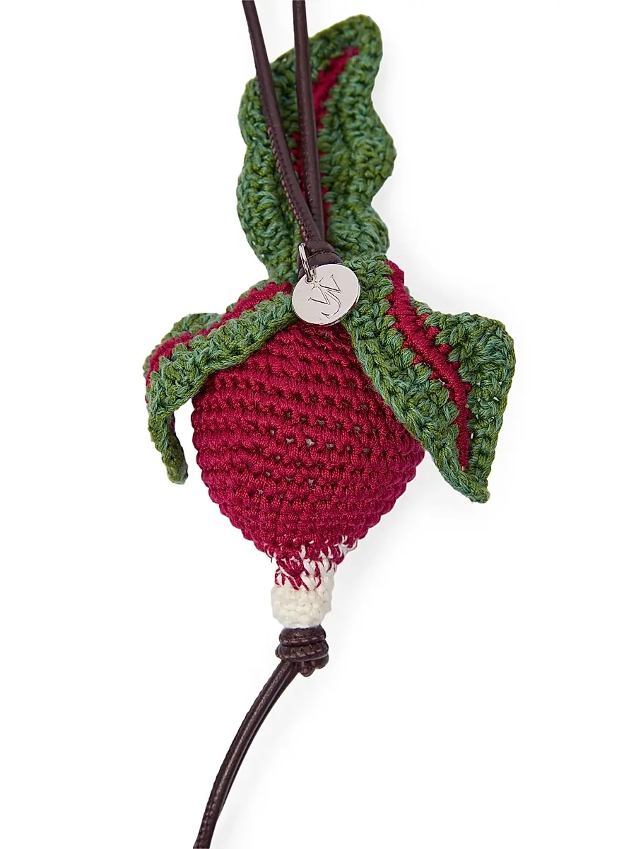 JW Anderson Women's Radish Cotton-Leather Bag Charm - Burgundy | Thumbnail 2 JW Anderson Women's Radish Cotton-Leather Bag Charm - Burgundy | Thumbnail 2