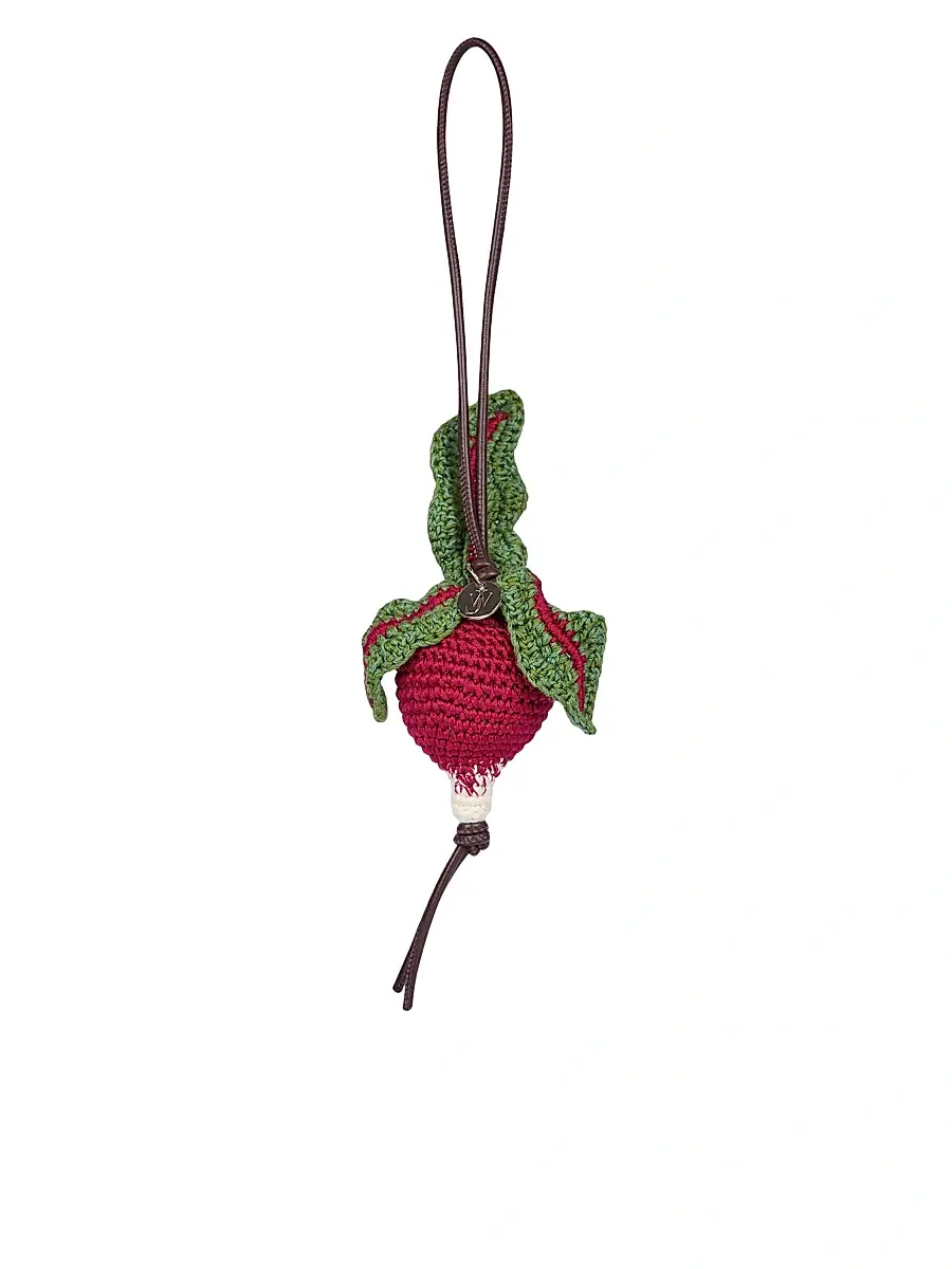 JW Anderson Women's Radish Cotton-Leather Bag Charm - Burgundy | Thumbnail 3 JW Anderson Women's Radish Cotton-Leather Bag Charm - Burgundy | Thumbnail 3
