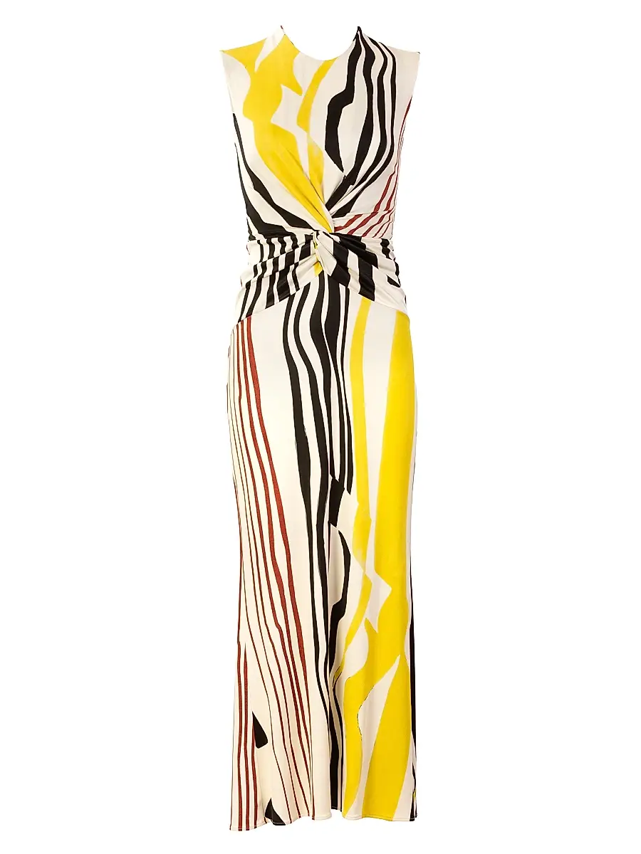 Silvia Tcherassi Women's Luna Striped Twisted Maxi Dress