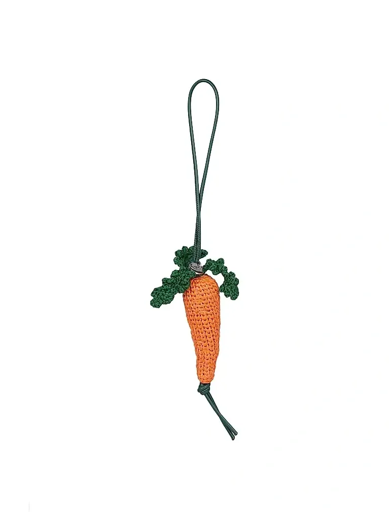 Women's Carrot Cotton-Leather Bag Charm