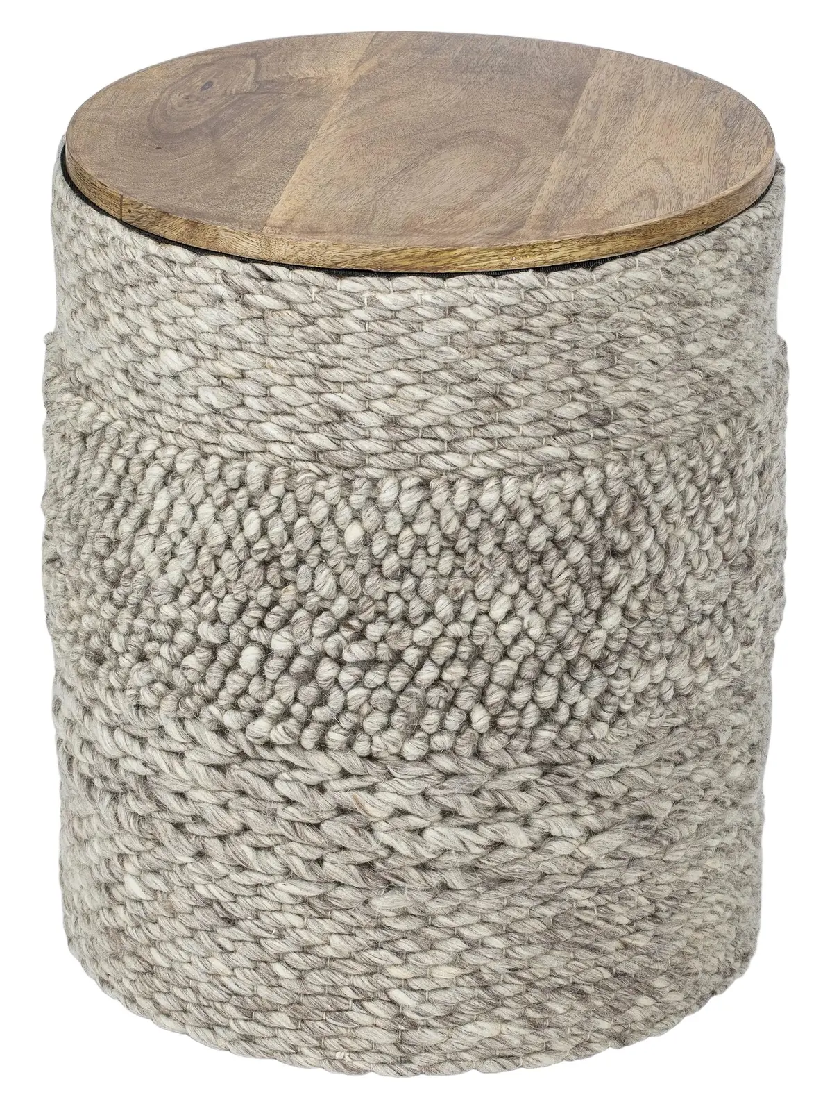 Anaya Handwoven Textured Storage Side Table