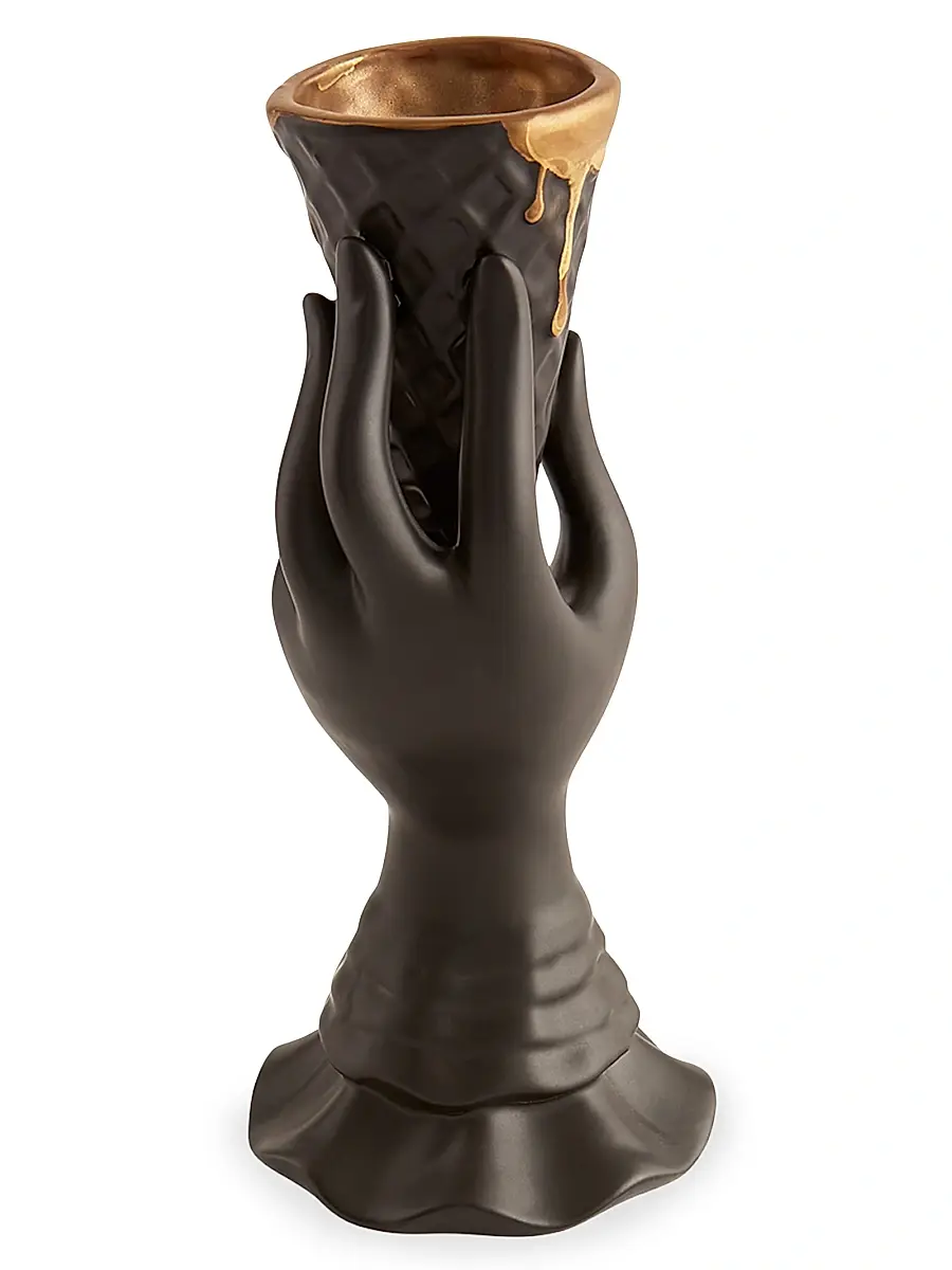 Jonathan Adler Gilded I-Scream Bud Vase - Black Gold | Image 1 Jonathan Adler Gilded I-Scream Bud Vase - Black Gold | Image 1