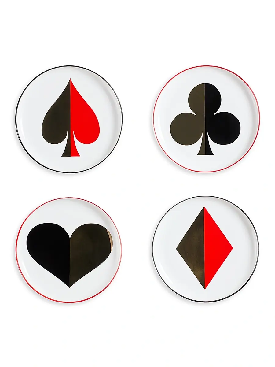 Jonathan Adler Dealer's Choice 4-Piece Canapé Plate Set