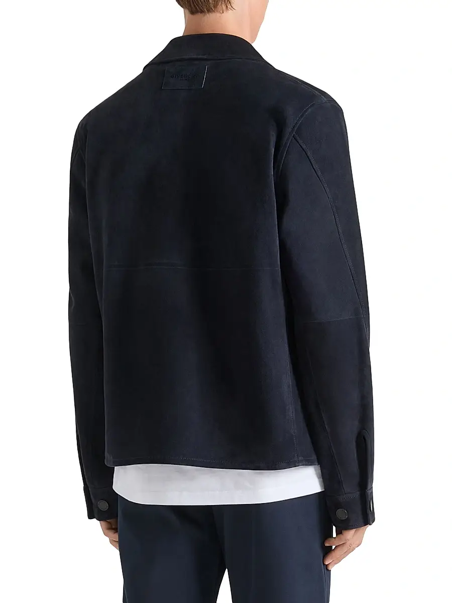 Givenchy Men's Couture Seam Overshirt in Suede - Dark Navy | Thumbnail 3 Givenchy Men's Couture Seam Overshirt in Suede - Dark Navy | Thumbnail 3