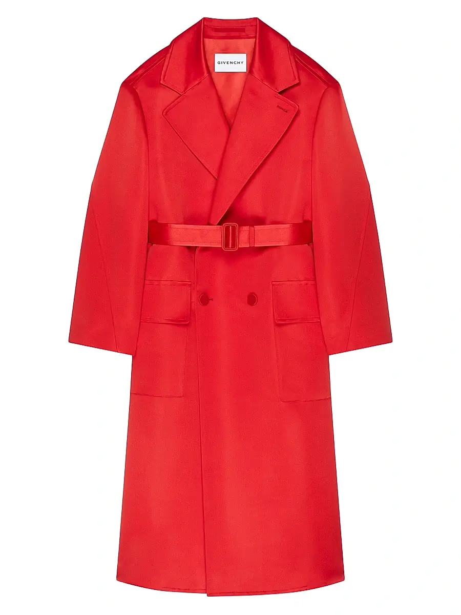 Givenchy Men's Couture Seam Coat in Satin - Vermillon - Size 44 | Image 1 Givenchy Men's Couture Seam Coat in Satin - Vermillon - Size 44 | Image 1