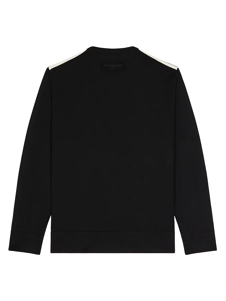 Givenchy Men's Sweater in Wool with Gros Grain Details - Black | Thumbnail 2
