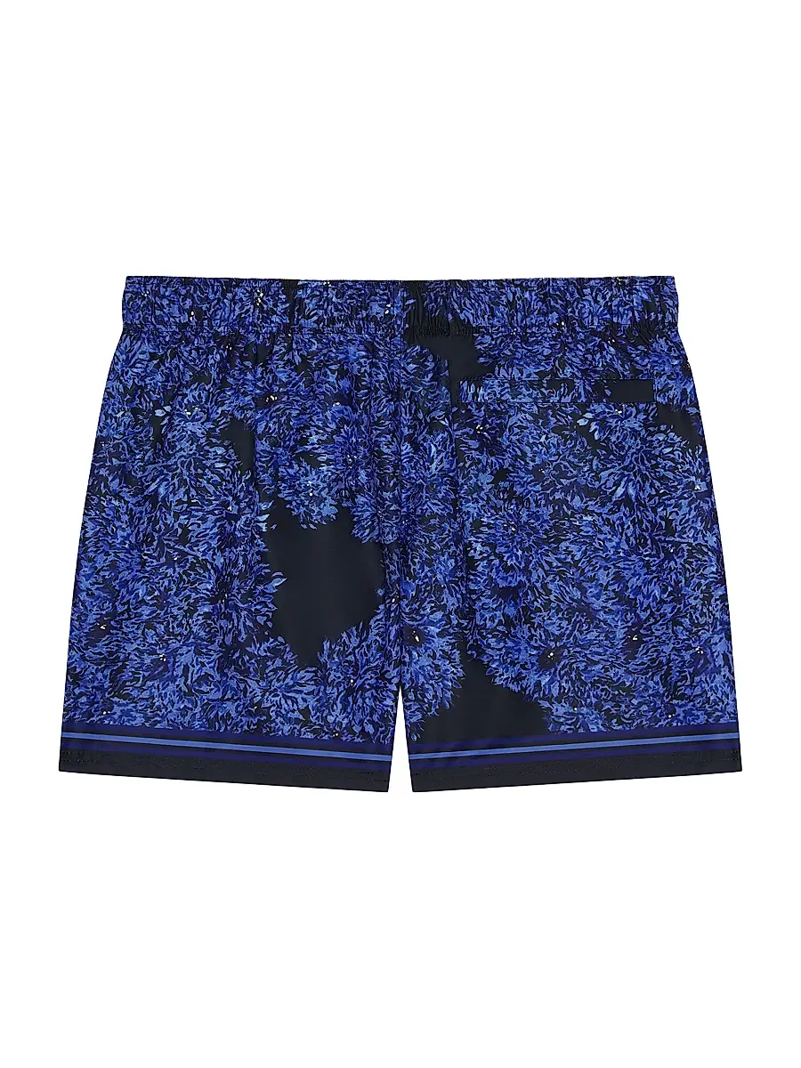 Givenchy Men's Swim Shorts with Flowers Print - Navy Blue | Thumbnail 2 Givenchy Men's Swim Shorts with Flowers Print - Navy Blue | Thumbnail 2