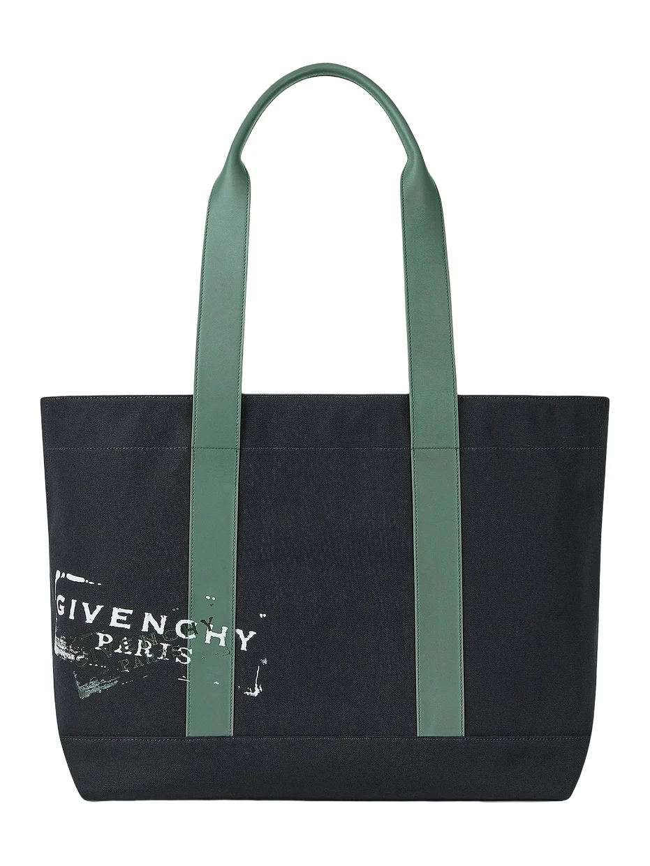 Men's Tote Bag in Canvas - Black Men's Tote Bag in Canvas - Black