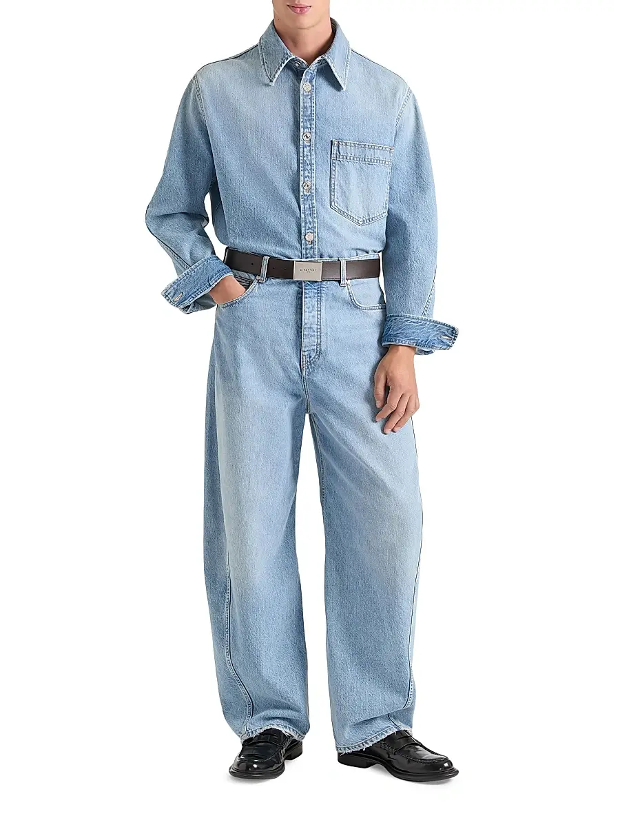 Givenchy Men's Couture Seam Shirt in Denim - Light Blue | Thumbnail 2